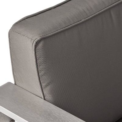 Cape Coral 2pk Aluminum Patio Club Chair - Gray - Christopher Knight Home: Weather-Resistant, Modern Design, 3 of 9