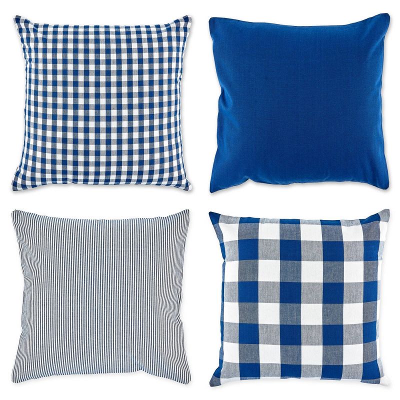 4pk Assorted Throw Pillow Covers Navy/Off White - Design Imports, 1 of 14