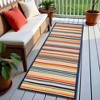 Coastal Geometric Casual Stripe Indoor Outdoor Runner or Area Rug by Blue Nile Mills - 2 of 4