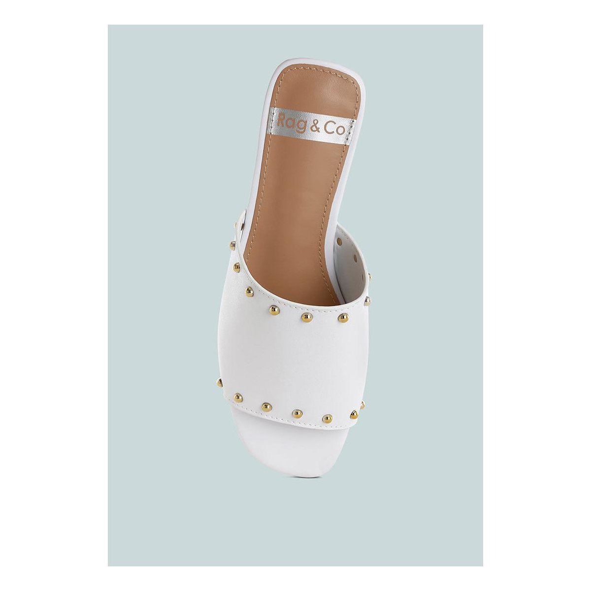 Обувь Rag & Co Womens Renaldi Genuine Leather Studded Slip-On Flats 8 — фото 4