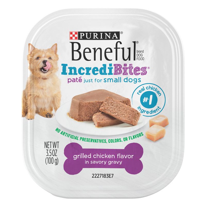 Beneful IncrediBites Pate Small Wet Dog Food with Grilled Chicken Flavor - 3.5oz, 1 of 8