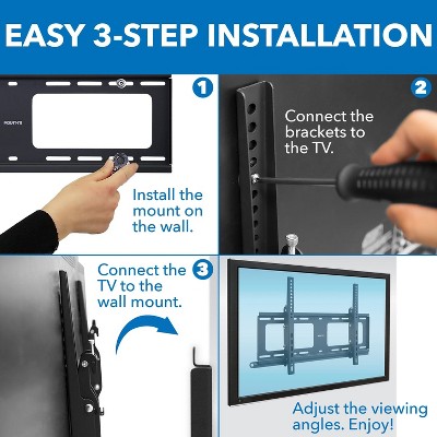 Weatherproof Black Steel Lockable Tilting TV Wall Mount for 37-80 Inch Screens