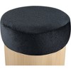 Meridian Furniture,Nimes Velour Fur Fabric Ottoman/Stool - 4 of 4