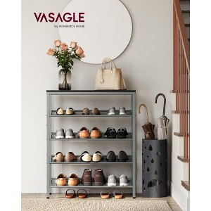 5 - Tier Freestanding Industrial Shoe Rack for Entryway - Adjustable with Storage Shelves & Spacious Top - 1 of 4