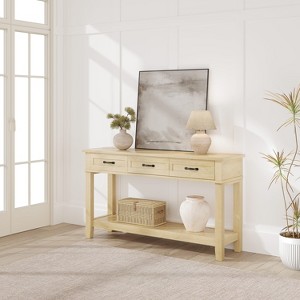 Entryway Table, Console Table with Storage Drawers, 3 Tier Farmhouse Wooden Sofa Table, Hallway Table for Entryway, Living Room - 1 of 4