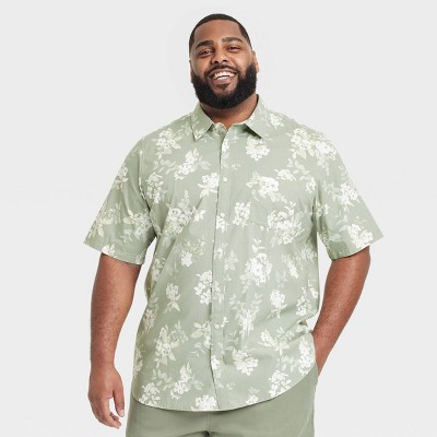 Men's Big & Tall Short Sleeve Poplin Shirt - Goodfellow & Co™ Dark Green 3XLT