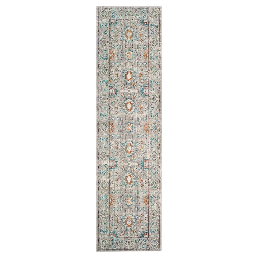 2'3inx8' Alzira Loomed Rug Gray/Multi - Safavieh