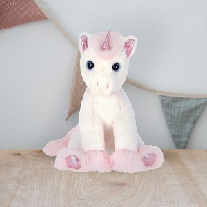 Bearington Dreamer The White & Pink Plush Unicorn, 12 Inch Unicorn Stuffed Animal - 1 of 3