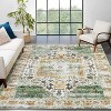 Runner Rug Kitchen Hallway Entryway – Vintage Floral Oriental Design Non-Slip Stain Resistant Low Pile Floor Covering - 3 of 4