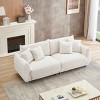 3-Seater Teddy Fleece Sofa, Compact Design Sofa with Modern Metal Legs and Throw Pillows, Sofa with Sponge Filling Cushions-Coolbibila - 3 of 4