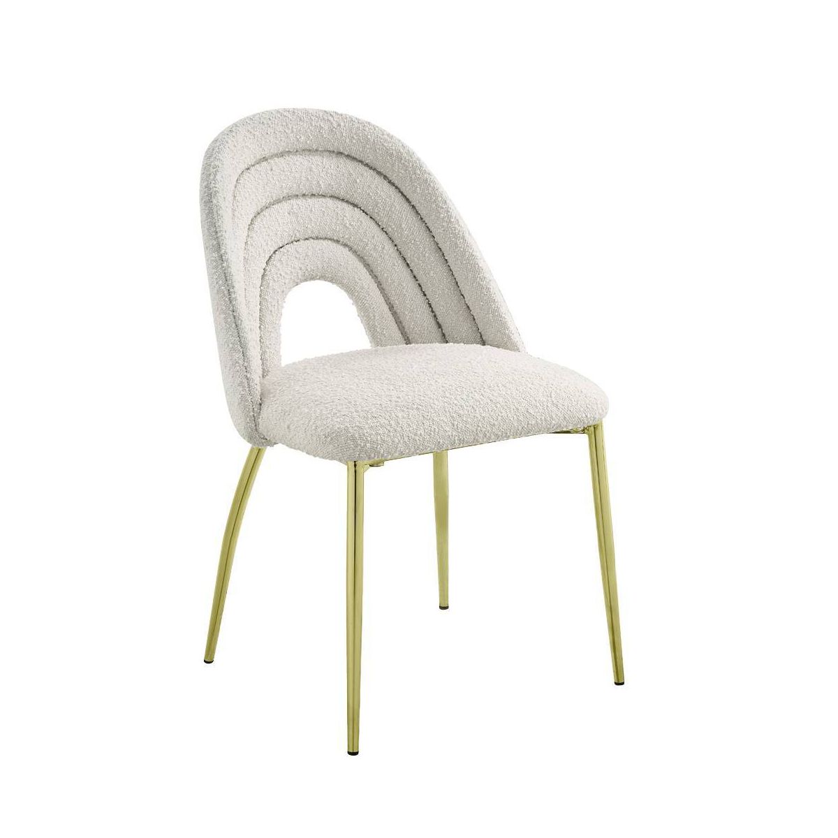 20" Fadri Accent Chair Teddy Faux Shearling/Mirrored Gold Finish - Acme Furniture - thumbnail 8