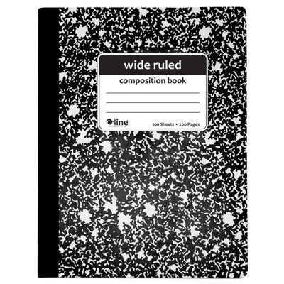C-Line Composition Notebook, 100 Page, Wide Ruled, Black Marble (Pack of 10)