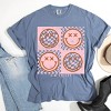 Simply Sage Market S.W.Smiley Pink Four Square Smiley Face Garment Dyed Tee - S - Blue Jean - 3 of 4