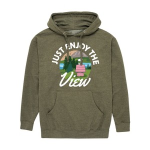 Men's - Peanuts - Snoopy Just Enjoy the View Graphic Fleece Pullover Hoodie - 1 of 4