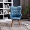 XINGHANZHENXUAN Contemporary Silky Velvet Tufted Button Back Accent Chair, Solid Wood Frame for Living Room, Bedroom - 2 of 4