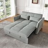Kumasinova 3-in-1 Pull Out Couch Bed,Velvet Foldable Sofa with Reclining Backrest,Pillows,Hardwood Frame,Sleeper Sofa for Living Room,Bedroom - 2 of 4