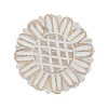 Set of 4 Floral Carved Coasters White Mango Wood & Jute - 3 of 4