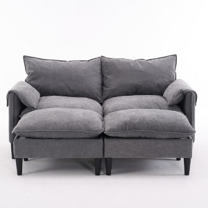 Ridstar Convertible Sofa with Footstool Storage For Living Room, Bedroom & Office-Gray - 1 of 4