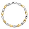 Black Bow Jewelry 14k Two Tone Gold 5mm Diamond Cut Link Bracelet 7 Inch - 4 of 4