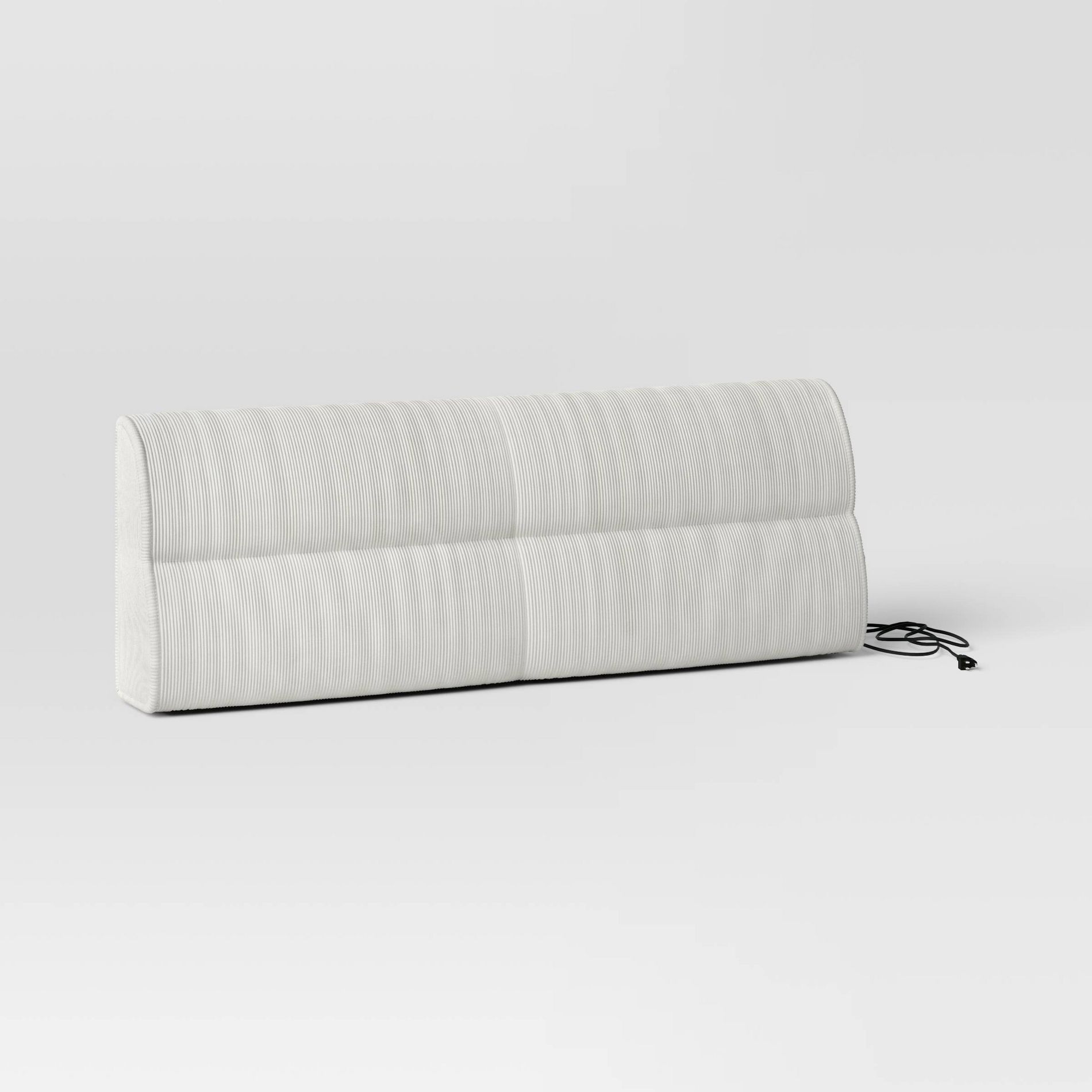 Full Charging Dorm Headboard Cream - Room Essentials: Built-in Charging Station, Tufted, Plywood Frame