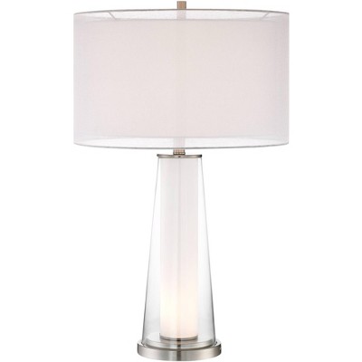 white glass lamp table
