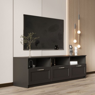 NicBex TV Stand for 80 Inch TV,TV Entertanment Center with 3 Open Storage Spaces and 3 Drawers,Modern TV Console Table for Living Room
