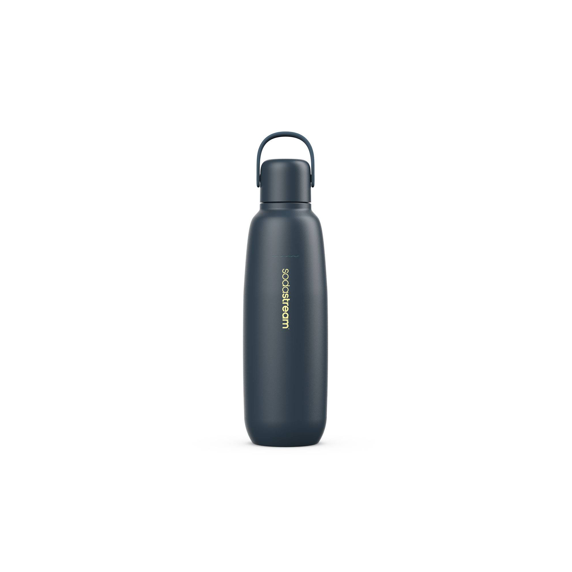 SodaStream 23.7 fl oz Fizz & Go Easy Mix Insulated Stainless Steel Bottle Storm: Dishwasher-Safe, Portable Drinkware for Hot & Cold Beverages