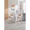 20.9" Velvet Counter Height Bar Stools Set of 2 with Solid Wood Legs and 360¡ã Swivel for Kitchen, Dining, or Bar - 3 of 4