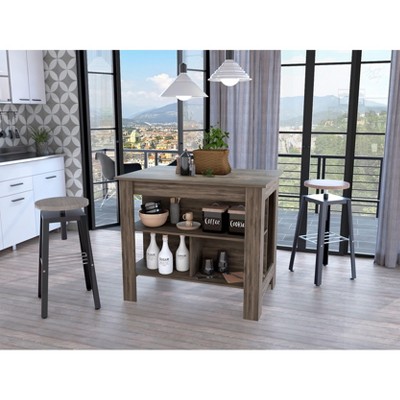 NicBex Mobile Kitchen Island Cart Morden Kitchen Carts with Storage, 3 Shelves and Spacious Top Surface for Kitchen