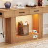Dolonm 63" U-Shaped Console Table&2-Drawer,USB-C Outlet&LED Lights,Easy Assembly,for Foyer/Living Room/Hallway - 4 of 4