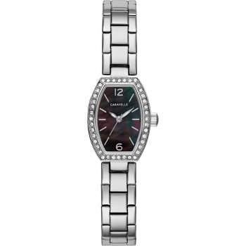 Caravelle designed by Bulova Ladies' Classic Crystals 3-Hand Quartz Watch, Mother-of-Pearl Dial