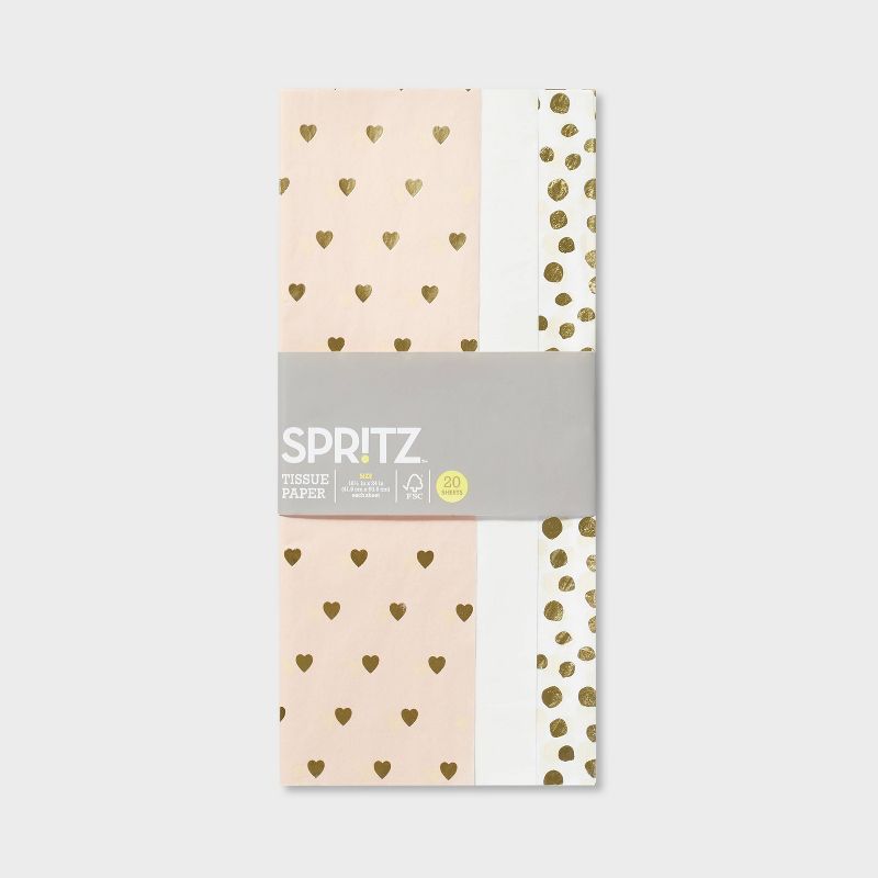 Metallic Hearts Banded Tissue Paper - Spritz&#8482;, 3 of 4