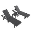 WestinTrends Ashore 2pcs Modern Poly Reclining Chaise Lounge With Wheels plus 1pc side table - 4 of 4