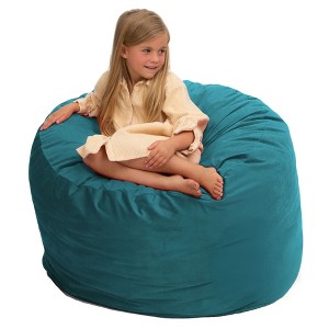 Ultimate Sack 3ft Bean Bag Chair, Oversized Comfortable Indoor Floor Lounger, Giant Foam-Filled Furniture for Relaxing, Teal Suede - 1 of 4