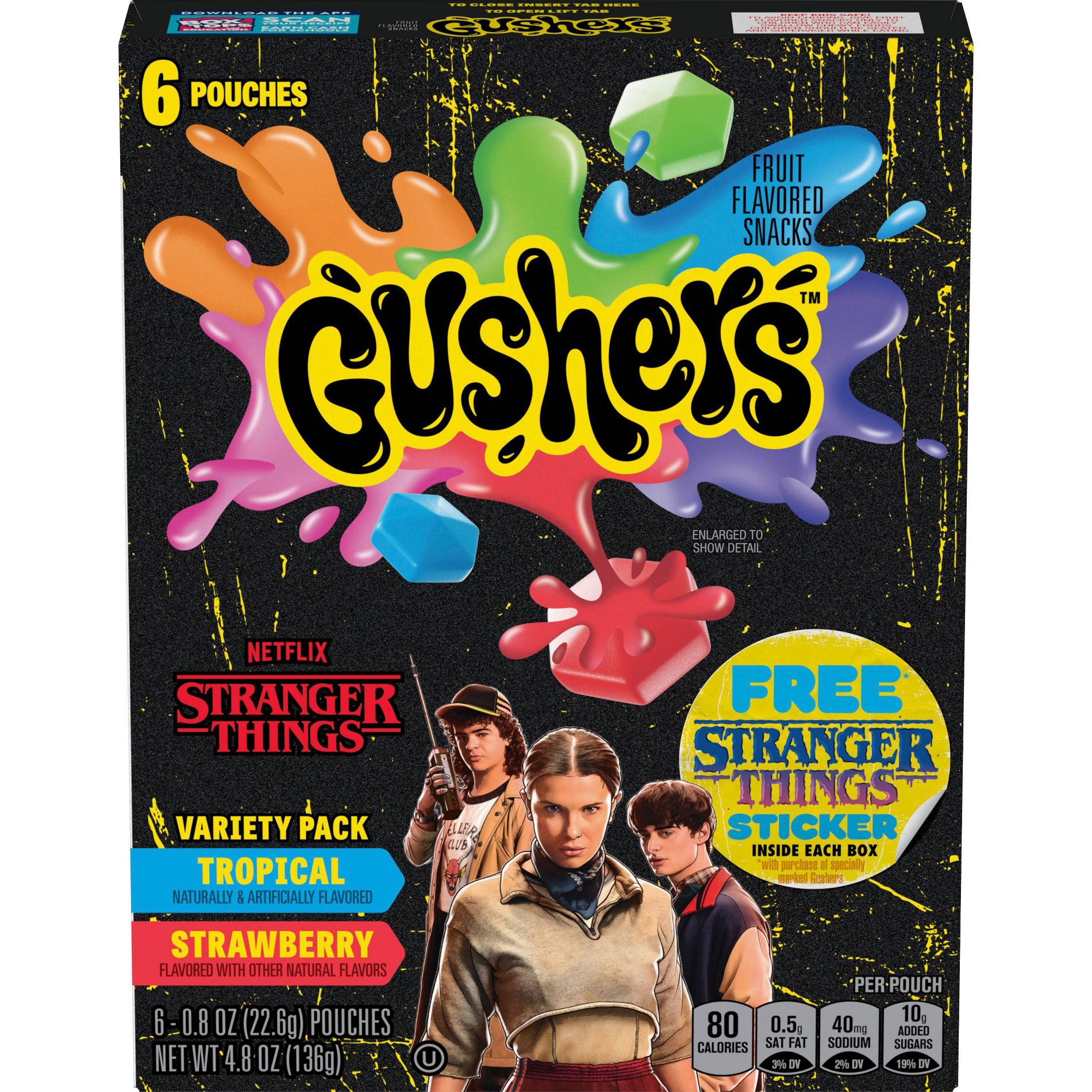 Betty Crocker Fruit Gushers Variety Pack Fruit Flavored Snacks - 6ct/4.8oz