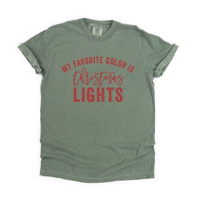 Simply Sage Market Women's My Favorite Color Is Christmas Lights Short Sleeve Garment Dyed Tee