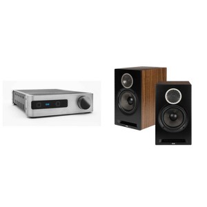 Elac DBR62-BK - Debut Reference 6.5" Bookshelf Speakers - Black, Pair and Elac DS-A101-G - Integrated amp and network music player with Wi-Fi, Blue... - 1 of 4