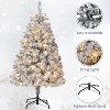 4.5/6/7.5/9 ft Flocked Artificial Christmas Tree, Prelit with LED Lights, 8 Lighting Modes, Easy Foldable Stand, Foot Pedal, Holiday Decor - 3 of 4