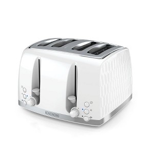 BLACK+DECKER Honeycomb Collection 4-Slice Toaster with Premium Textured Finish, TR1450WD, White - 1 of 4