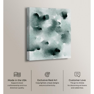 Diluted Smoke in the Snow Abstract Watercolor Canvas Art, 16" x 20"