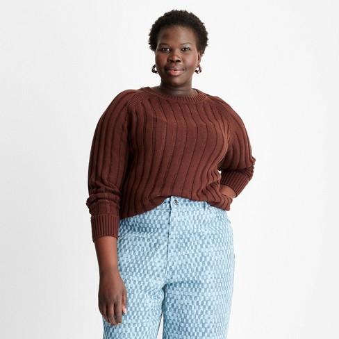 Women's Oversized Slouchy Knit Sweater - Future Collective™ With Gabriella  Karefa-johnson Brown 4x : Target