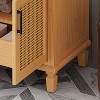 NicBex 36"Rattan Bathroom Vanity with Ceramic Sink,Chic Bathroom Sink Cabinet with Doors&1 Drawer,Freestanding Storage Cabinet with Basin - 4 of 4