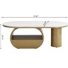 KWPZQEB Luxury Coffee Table, Oval End Tables with Storage Drawer & Faux Marble Top, Modern Cocktail Table, Decorative Table for Living Room - 4 of 4