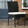 Resenkos Outdoor Dining Room Chairs, Patio Kitchen Chairs,4 PE Rattan Outdoor Dining Chairs with Cushions,Cream Cream White - 2 of 4