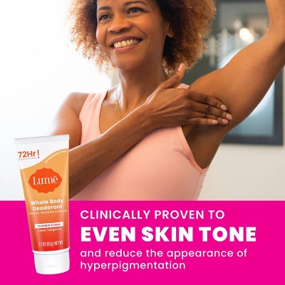 Lume Whole Body Women's Invisible Cream Tube Deodorant Clean Tangerine Scent 2 pack