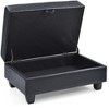 Passion Furniture Revere Faux Leather Upholstered Storage Ottoman - 3 of 4