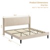 Whizmax Bed Frame with Wingback Headboard, Upholstered Bed Frame with Wood Slats, Sturdy Support Feet, No Box Spring Needed, Easy Assembly - 2 of 4