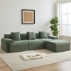 114'' Corduroy Boneless L-Shaped Sectional Sofas with Inlaid Structural Design, Three Throw Pillows, and Wider Backrest Design - 4 of 4