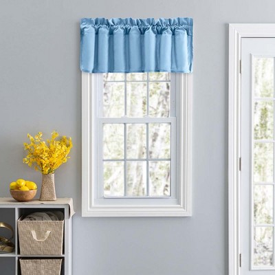 Stacey Slate Blue Polyester Cotton Rod Pocket Valance 42" x 13"