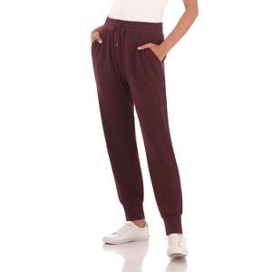 Rekucci Women’s Soft Knit Loungewear Jogger Pants with Pockets – Mid-Rise, Drawstring Waist, Cozy Slim-Relaxed Fit - 1 of 4